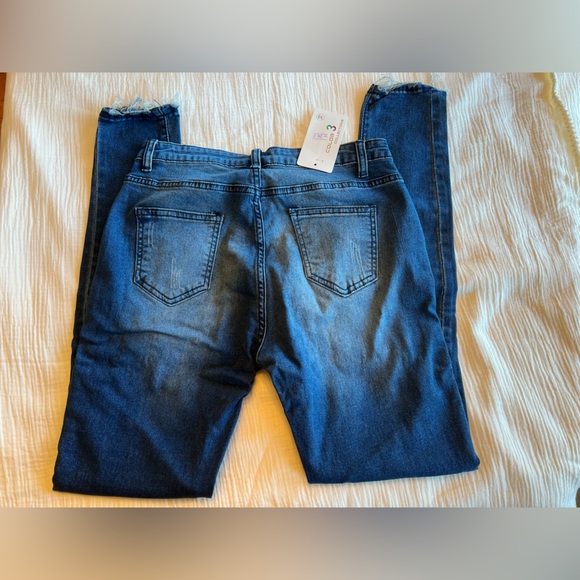 Distressed Blue Denim Jeans | Medium | NWT - Picture 4 of 4